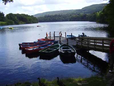 Boats for hire at Loch Faskally, Pitlochry, Scotland